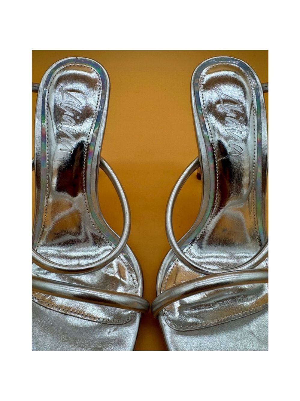 NEW Liliana Miss Lola Silver Spiral Pointed Toe Ankle Heels Size 8 - Picture 3 of 7